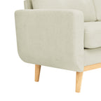 Causeuse capitonnée style milieu de siècle avec pieds en bois - 29,5 po x 67,7 po x 34,6 po