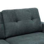 Causeuse capitonnée style milieu de siècle avec pieds en bois - 29,5 po x 67,7 po x 34,6 po