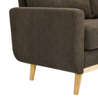 Causeuse capitonnée style milieu de siècle avec pieds en bois - 29,5 po x 67,7 po x 34,6 po