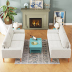 Canapé 3 places rembourré 67,7 avec coussins en mousse haute densité, structure en bois massif et assemblage sans outil