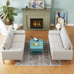 Canapé 3 places rembourré 67,7 avec coussins en mousse haute densité, structure en bois massif et assemblage sans outil