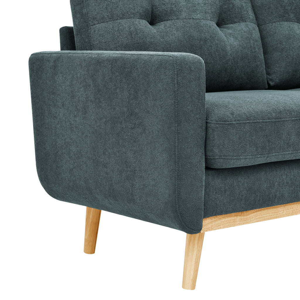 Canapé causeuse capitonné moderne du milieu du siècle de 67,7 po de large avec pieds en bois