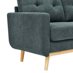 Canapé causeuse capitonné moderne du milieu du siècle de 67,7 po de large avec pieds en bois