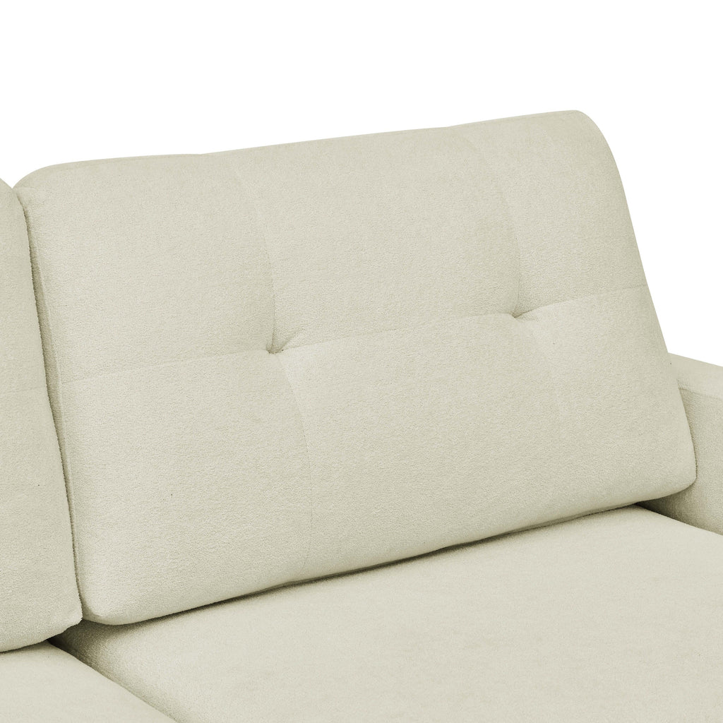 Canapé causeuse capitonné moderne du milieu du siècle de 67,7 po de large avec pieds en bois