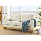 Canapé causeuse capitonné moderne du milieu du siècle de 67,7 po de large avec pieds en bois