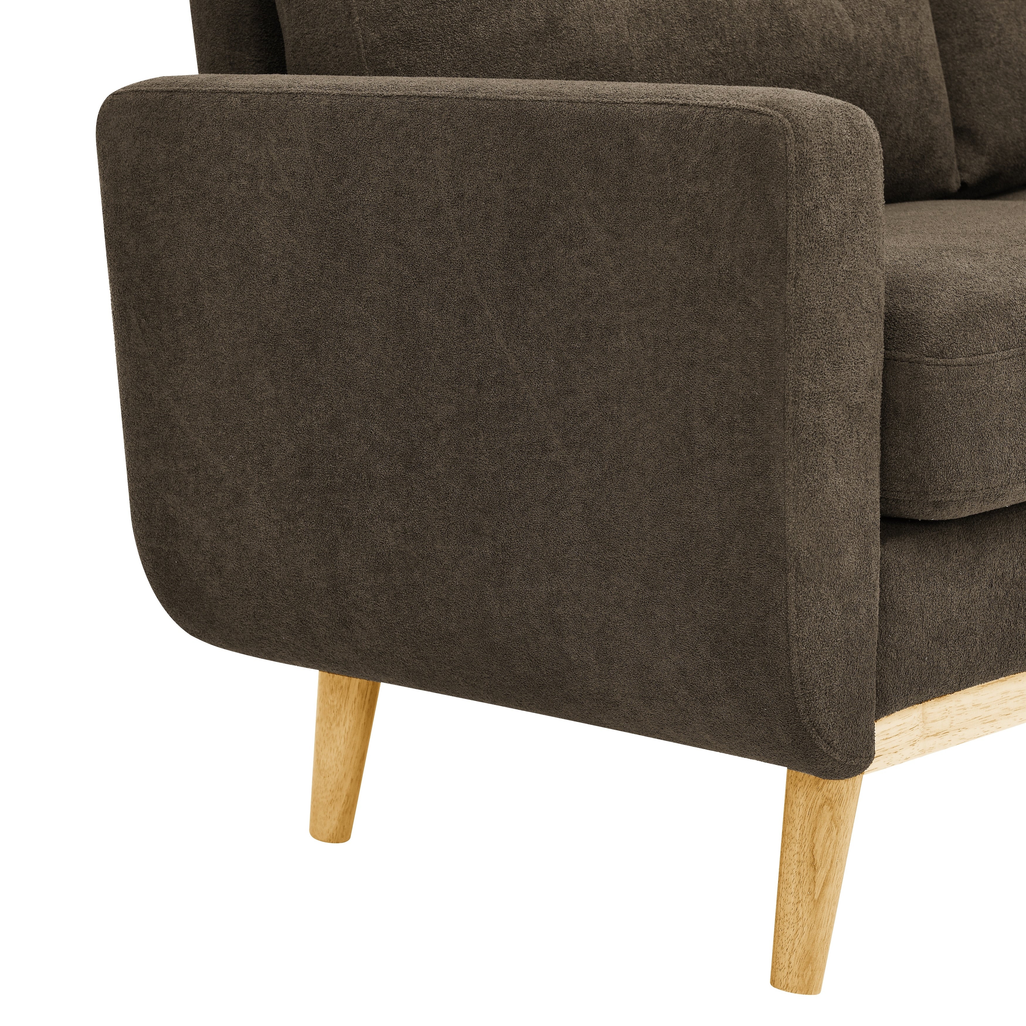 Canapé causeuse capitonné moderne du milieu du siècle de 67,7 po de large avec pieds en bois