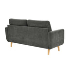 Canapé causeuse capitonné moderne du milieu du siècle de 67,7 po de large avec pieds en bois