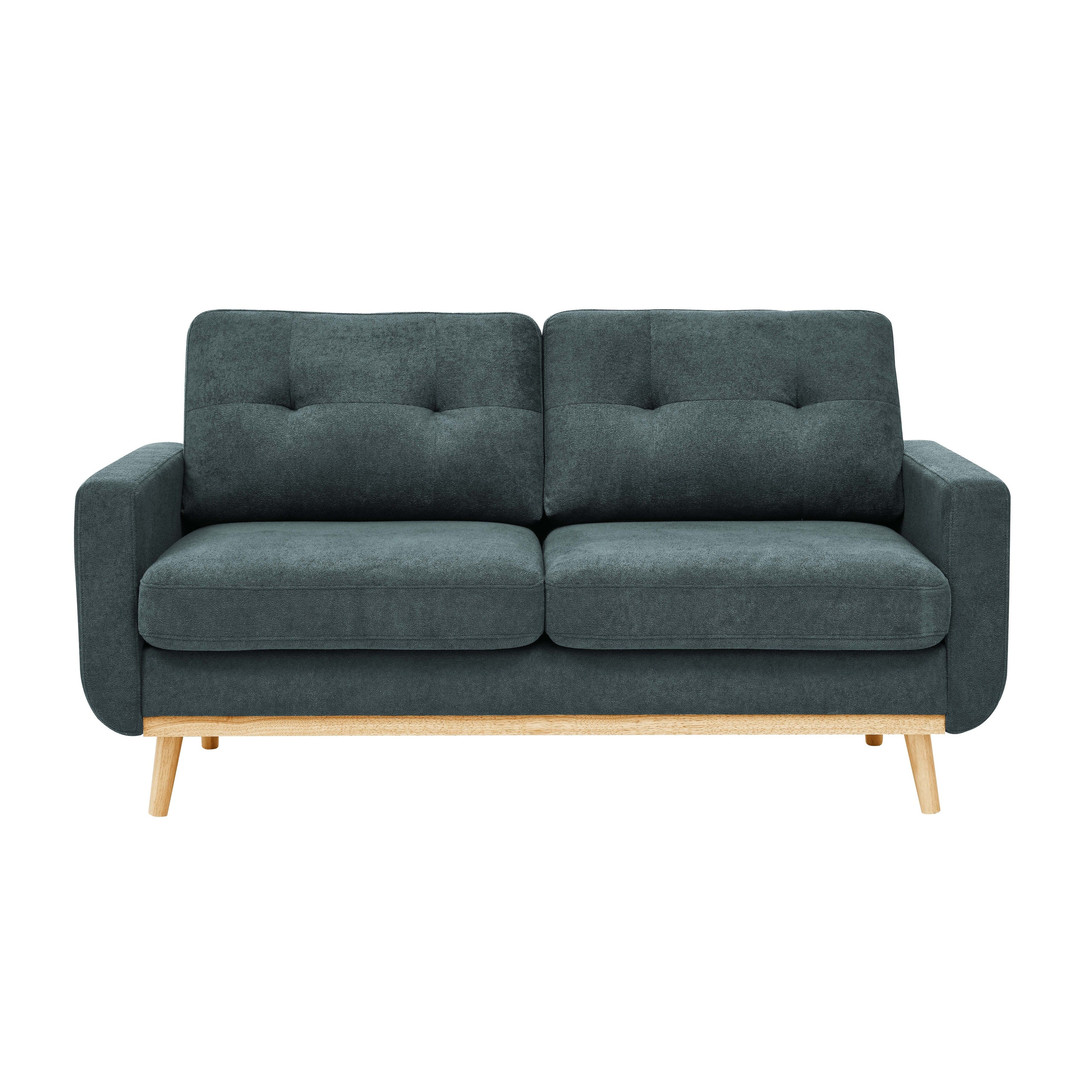 Canapé causeuse capitonné moderne du milieu du siècle de 67,7 po de large avec pieds en bois