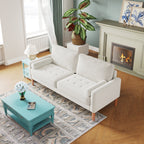 Canapé-causeuse rembourré de 67,7 po pour petits espaces avec pieds en bois massif, assemblage sans outil