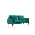 Canapé-causeuse rembourré de 67,7 po pour petits espaces avec pieds en bois massif, assemblage sans outil