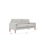 Canapé-causeuse rembourré de 67,7 po pour petits espaces avec pieds en bois massif, assemblage sans outil