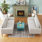 Canapé-causeuse rembourré de 67,7 po pour petits espaces avec pieds en bois massif, assemblage sans outil