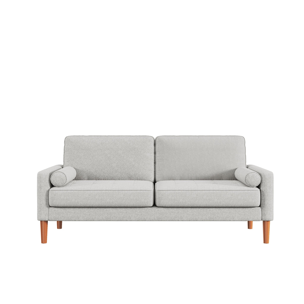 Canapé-causeuse rembourré de 67,7 po pour petits espaces avec pieds en bois massif, assemblage sans outil