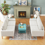 Canapé-causeuse rembourré de 67,7 po pour petits espaces avec pieds en bois massif, assemblage sans outil