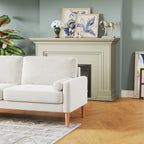 Canapé 3 places rembourré de 67,7 pouces, avec cadre en bois massif, coussins en mousse haute densité, assemblage sans outil