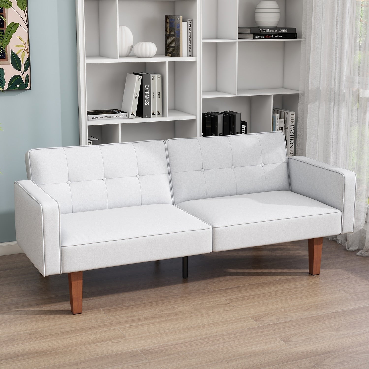 Canapé-lit convertible double de 68 po avec dossier capitonné réglable, 5 couleurs en option – 22,44 po P x 68,11 po L x 28,74 po H