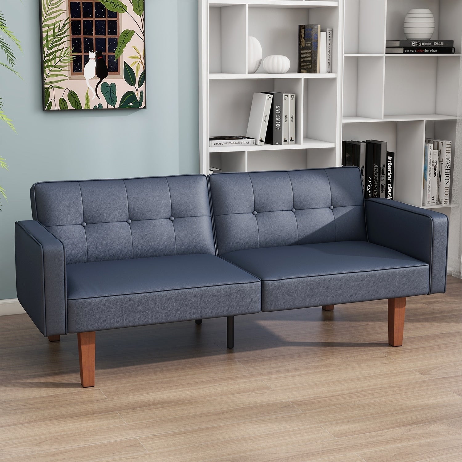 Canapé-lit convertible double de 68 po avec dossier capitonné réglable, 5 couleurs en option – 22,44 po P x 68,11 po L x 28,74 po H