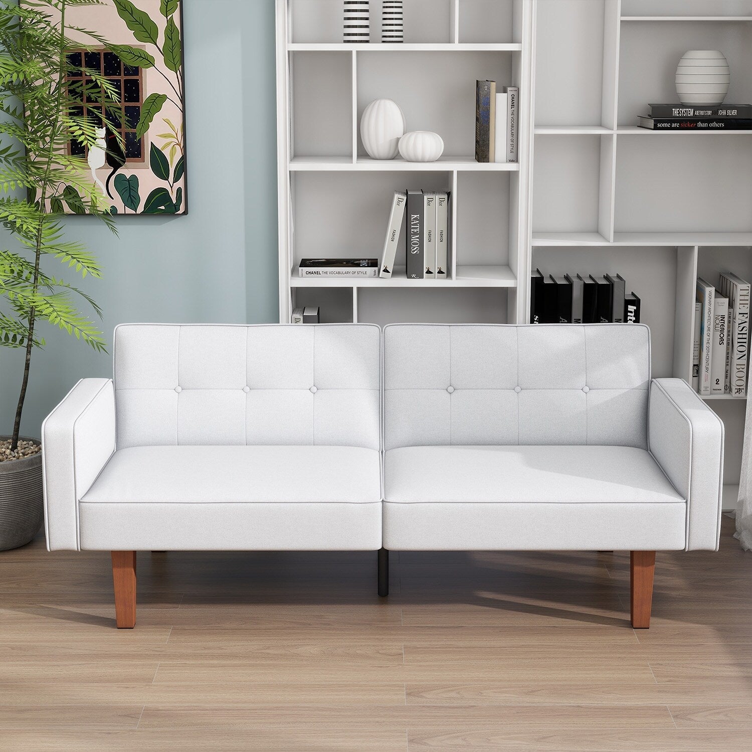 Canapé-lit convertible double de 68 po avec dossier capitonné réglable, 5 couleurs en option – 22,44 po P x 68,11 po L x 28,74 po H