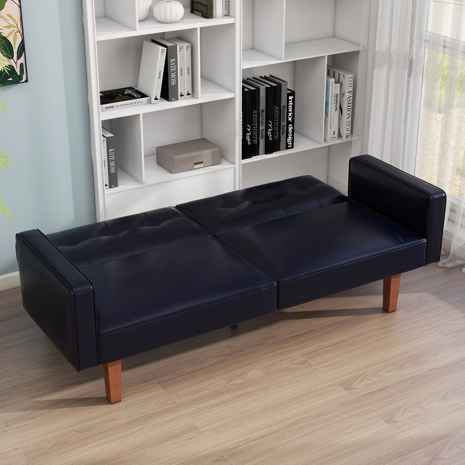 Canapé-lit convertible double de 68 po avec dossier capitonné réglable, 5 couleurs en option – 22,44 po P x 68,11 po L x 28,74 po H