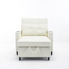 Canapé convertible 3 en 1 en similicuir 68.12 avec ports USB et tissu résistant à l'usure pour le salon