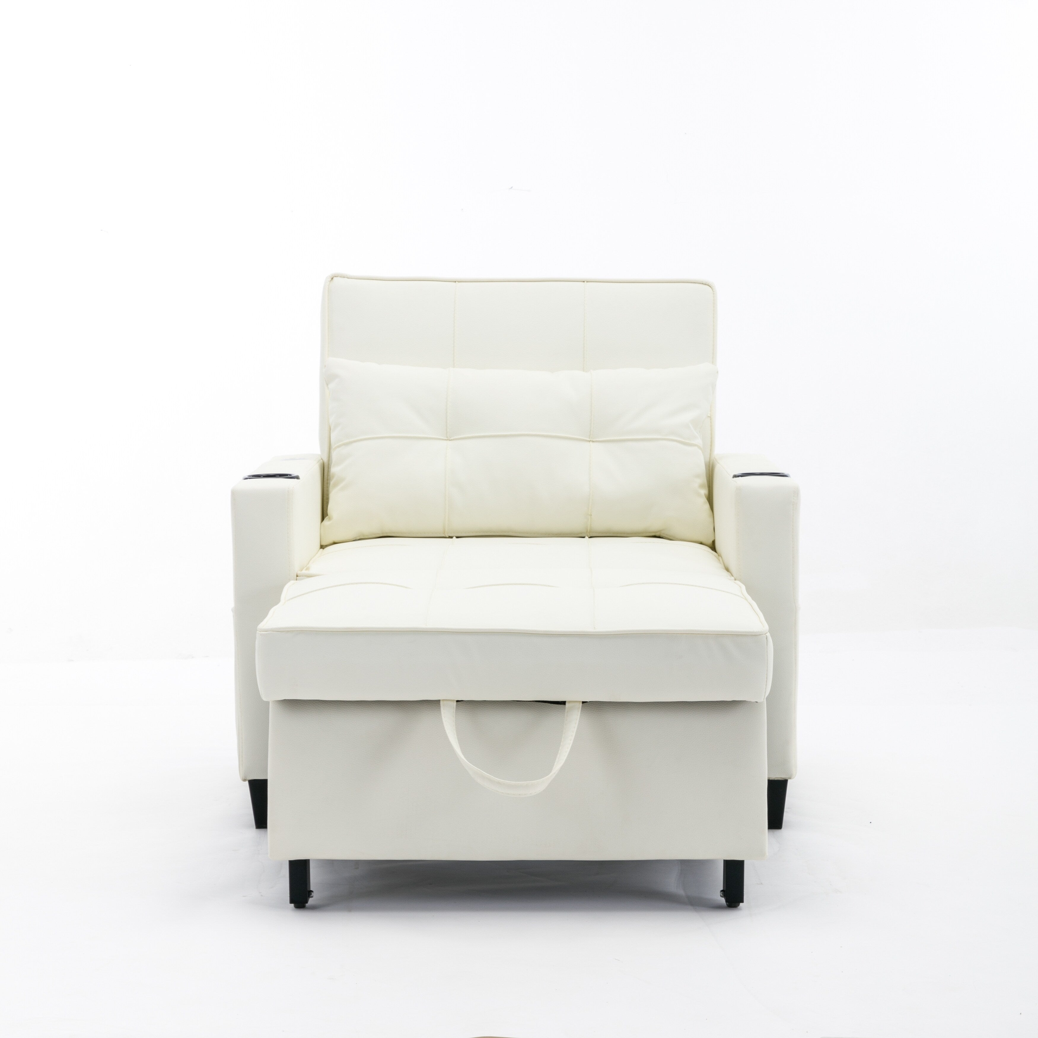 Canapé convertible 3 en 1 en similicuir 68.12 avec ports USB et tissu résistant à l'usure pour le salon