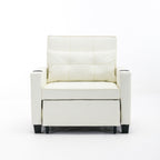 Canapé convertible 3 en 1 en similicuir 68.12 avec ports USB et tissu résistant à l'usure pour le salon