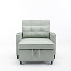 Canapé convertible 3 en 1 en similicuir 68.12 avec ports USB et tissu résistant à l'usure pour le salon