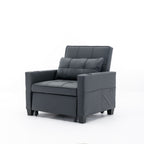 Canapé convertible 3 en 1 en similicuir 68.12 avec ports USB et tissu résistant à l'usure pour le salon