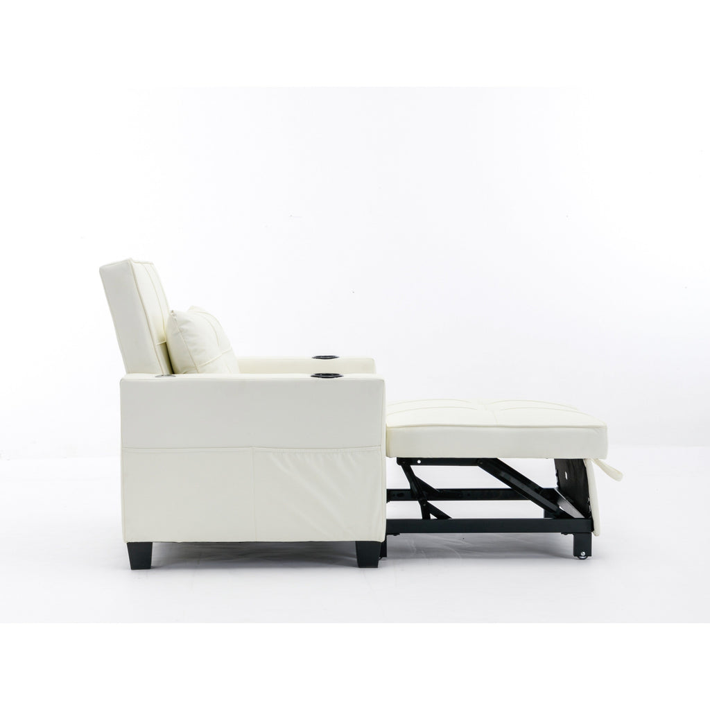 Canapé convertible 3 en 1 en similicuir 68.12 avec ports USB et tissu résistant à l'usure pour le salon