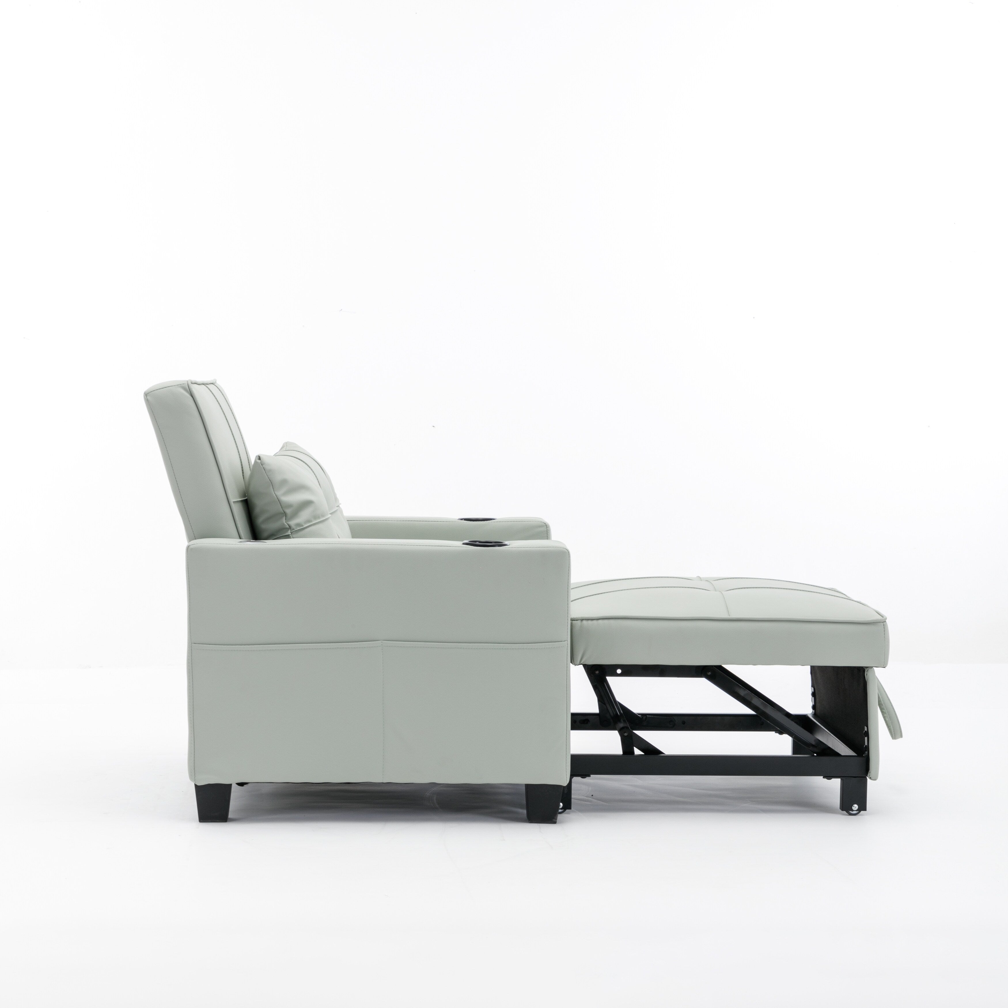 Canapé convertible 3 en 1 en similicuir 68.12 avec ports USB et tissu résistant à l'usure pour le salon