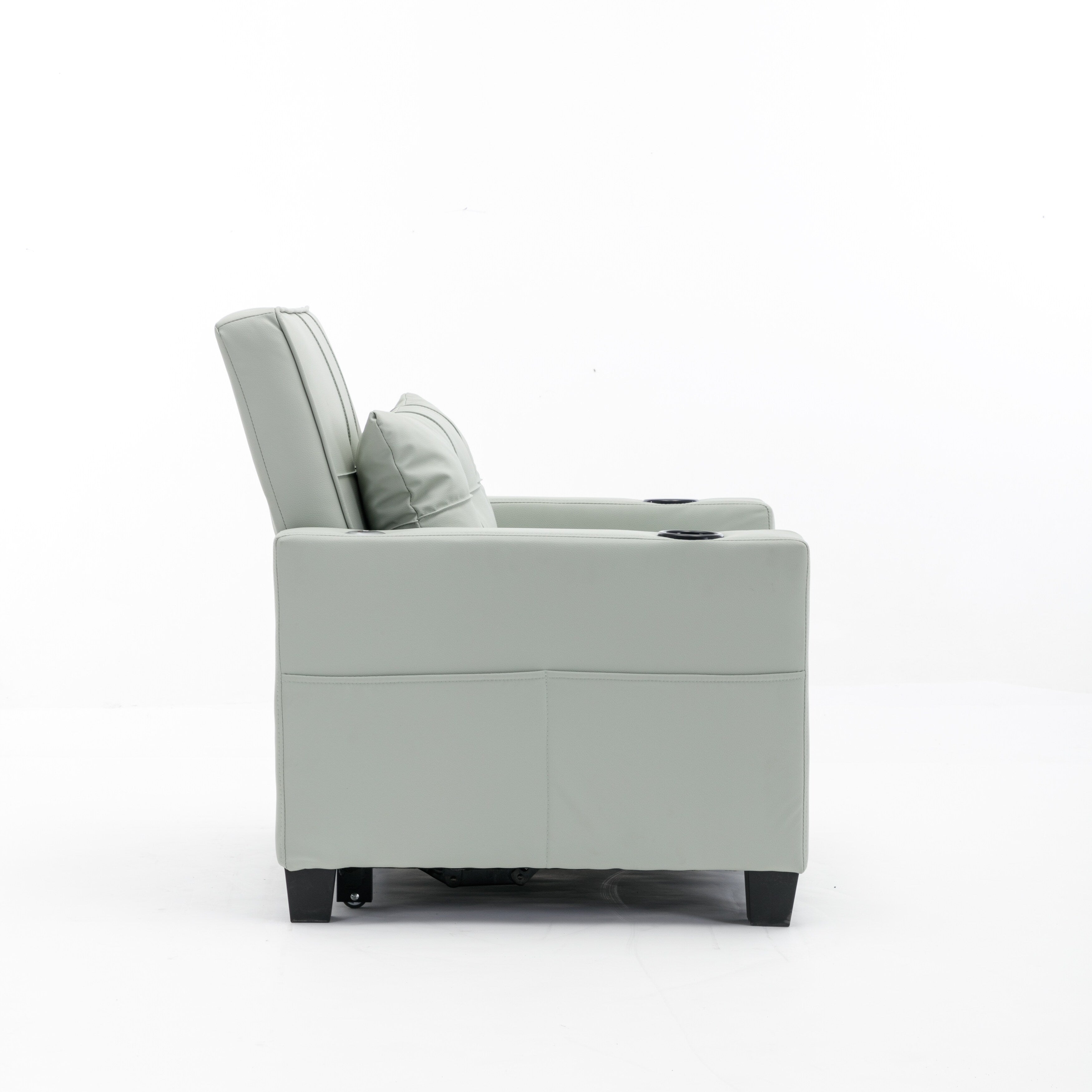 Canapé convertible 3 en 1 en similicuir 68.12 avec ports USB et tissu résistant à l'usure pour le salon