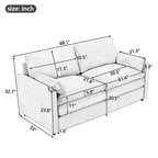 Canapé 2 places en chenille 68.1 avec coussins double épaisseur pour salon