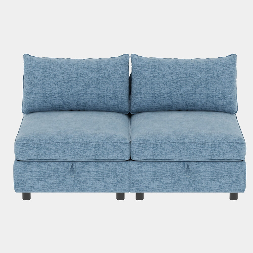 Causeuse en chenille de style milieu de siècle avec rangement dissimulé et capacité de 250 lb