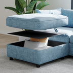 Causeuse en chenille de style milieu de siècle avec rangement dissimulé et capacité de 250 lb