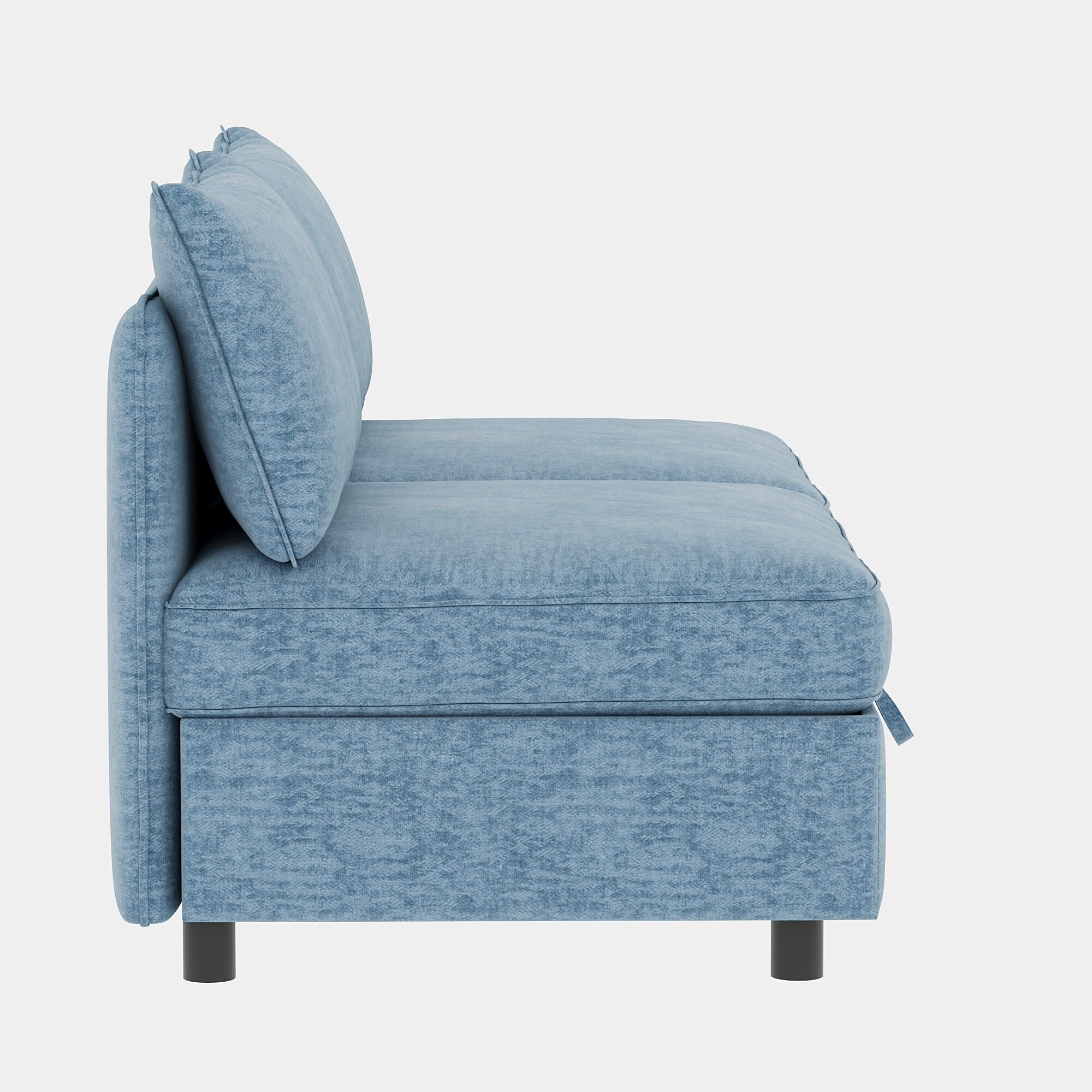 Causeuse en chenille de style milieu de siècle avec rangement dissimulé et capacité de 250 lb