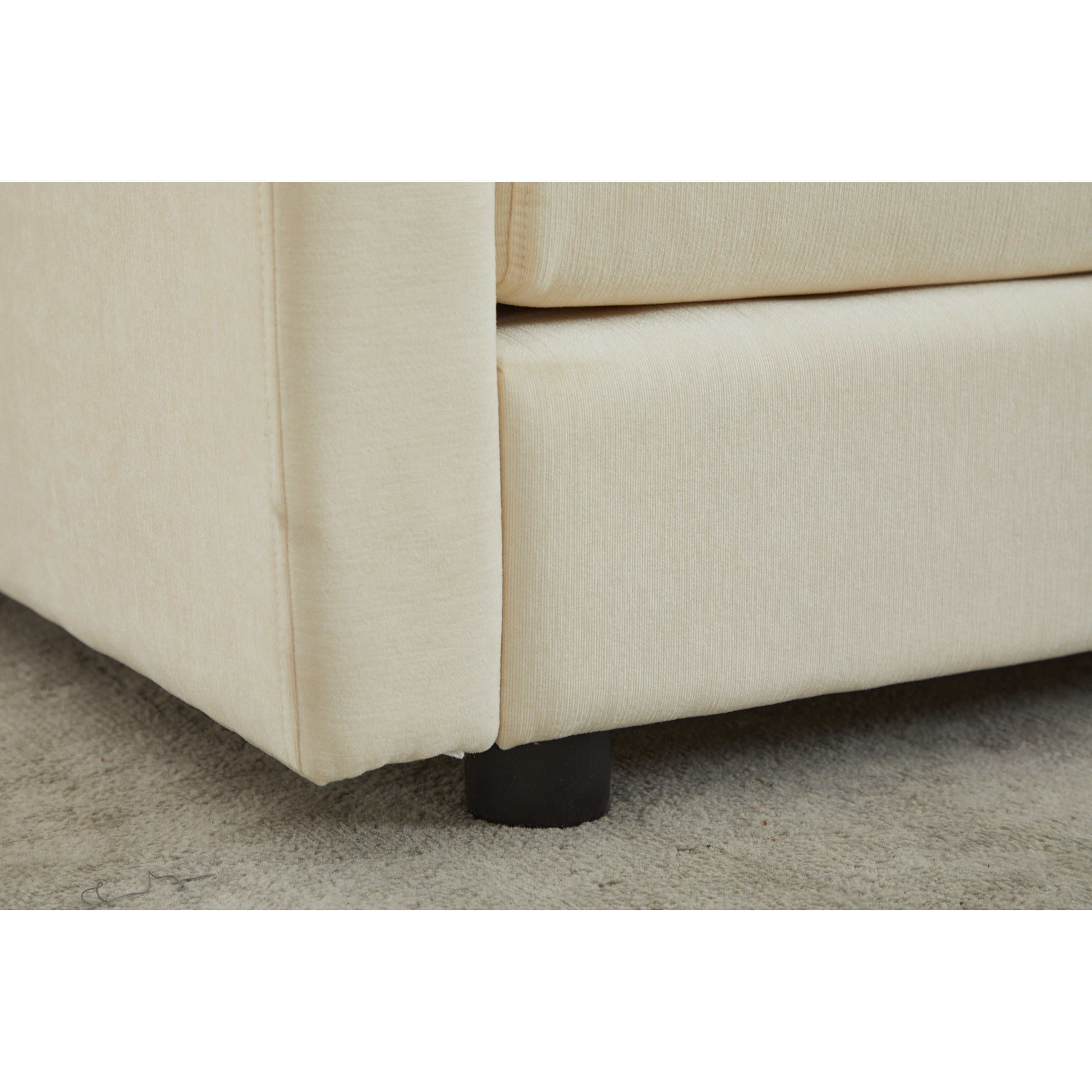 Canapé modulaire sectionnel en chenille de 68 po avec design en L, pouf amovible et configuration 2 places