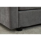 Canapé modulaire sectionnel en chenille de 68 po avec design en L, pouf amovible et configuration 2 places
