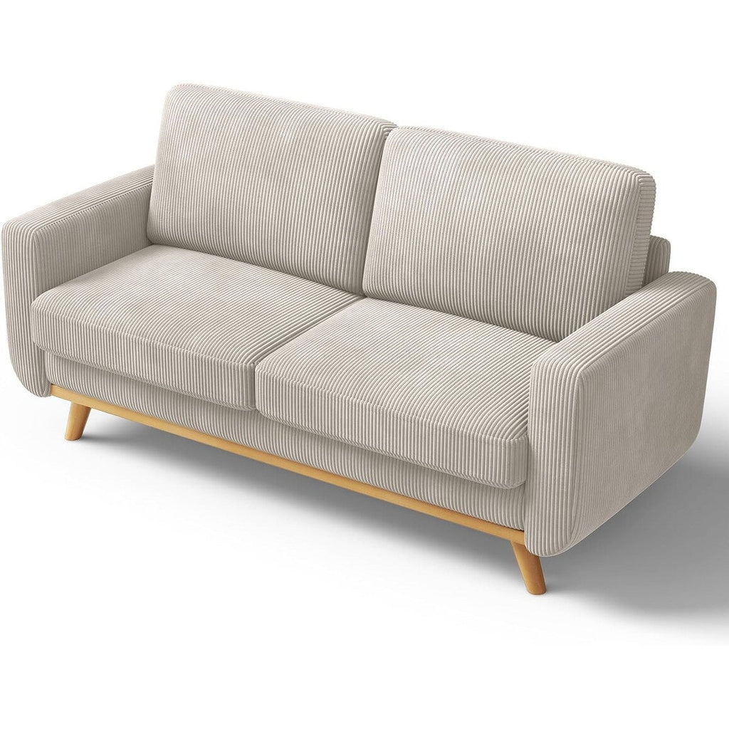 Canapé causeuse en velours côtelé vert 68 pouces - Coussin à ressorts confortable et structure en bois massif, assise profonde moderne pour salon et bureau