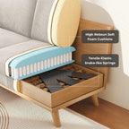 Canapé causeuse en velours côtelé vert 68 pouces - Coussin à ressorts confortable et structure en bois massif, assise profonde moderne pour salon et bureau