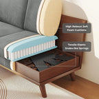 Canapé causeuse en velours côtelé vert 68 pouces - Coussin à ressorts confortable et structure en bois massif, assise profonde moderne pour salon et bureau