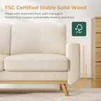 Canapé causeuse en velours côtelé vert 68 pouces - Coussin à ressorts confortable et structure en bois massif, assise profonde moderne pour salon et bureau