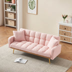 Canapé-lit rose de 175 cm avec canapé Teddy réglable pour petits espaces, salon et chambre