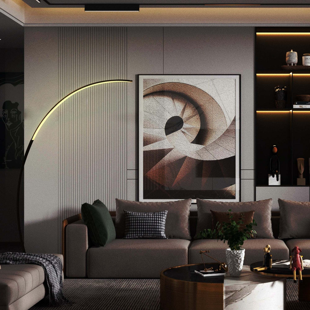 Lampadaire arqué à intensité variable à 69 LED - RGBW - N/A