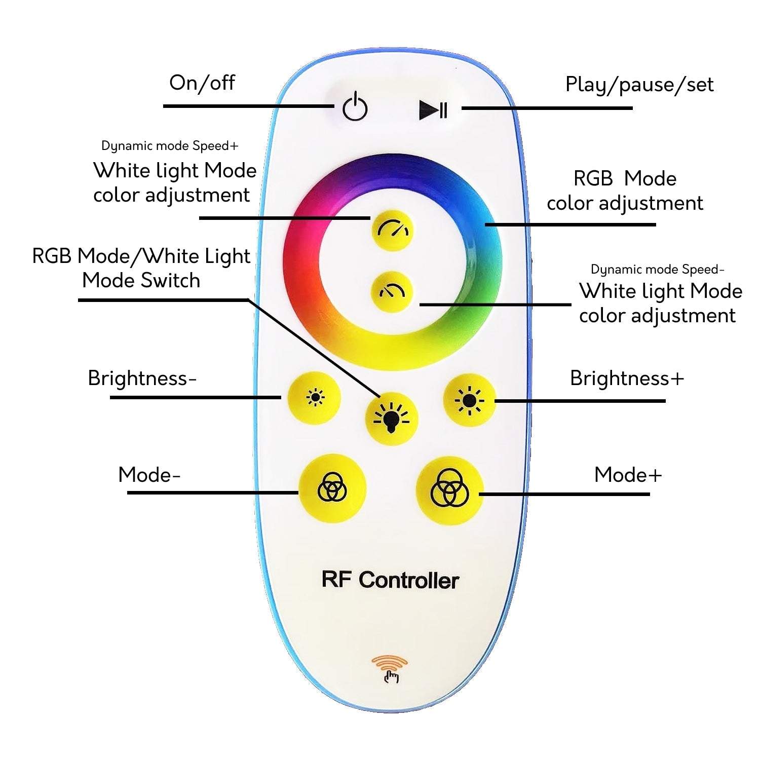 Lampadaire arqué à intensité variable à 69 LED - RGBW - N/A