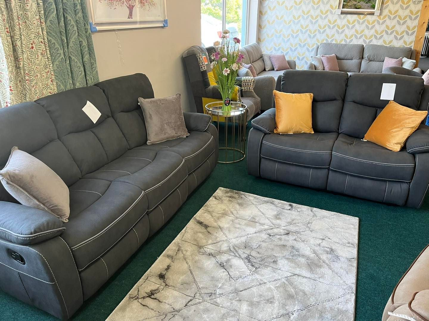 Ensemble de fauteuils inclinables en tissu lavable Farrah