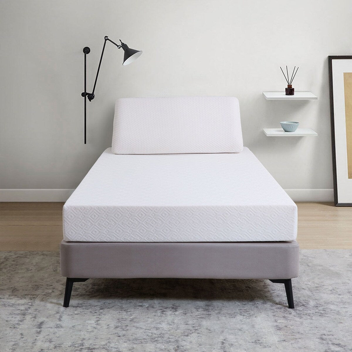 Matelas en mousse à mémoire de forme moyenne de 6 po pour matelas simple ou double
