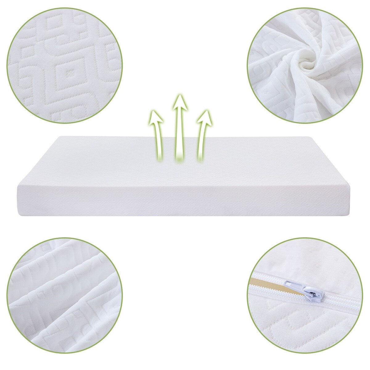 Matelas en mousse à mémoire de forme moyenne de 6 po pour matelas simple ou double
