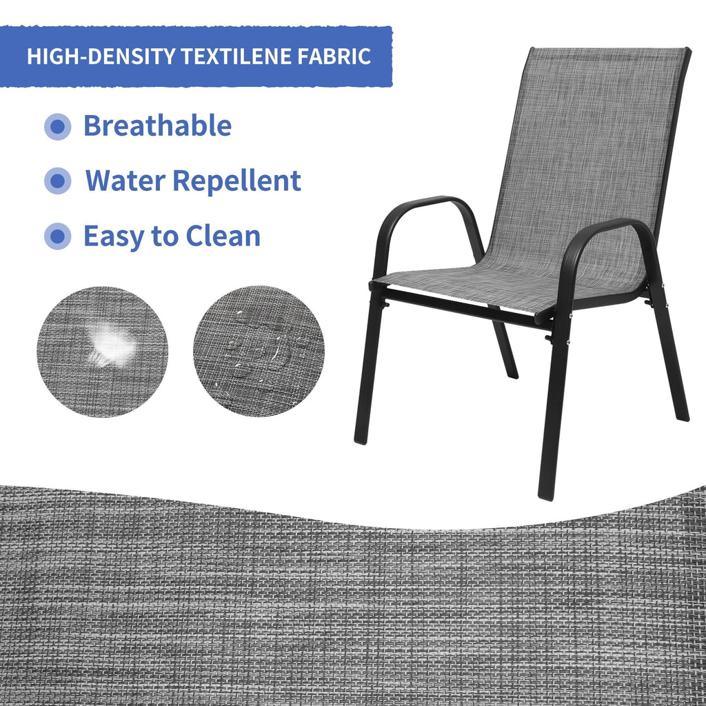 Ensemble de salle à manger de patio 7/11 pièces avec table à manger rectangulaire extensible en aluminium et 6/10 chaises en textilène