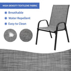 Ensemble de salle à manger de patio 7/11 pièces avec table à manger rectangulaire extensible en aluminium et 6/10 chaises en textilène