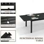 Ensemble de salle à manger de patio 7/11 pièces avec table à manger rectangulaire extensible en aluminium et 6/10 chaises en textilène